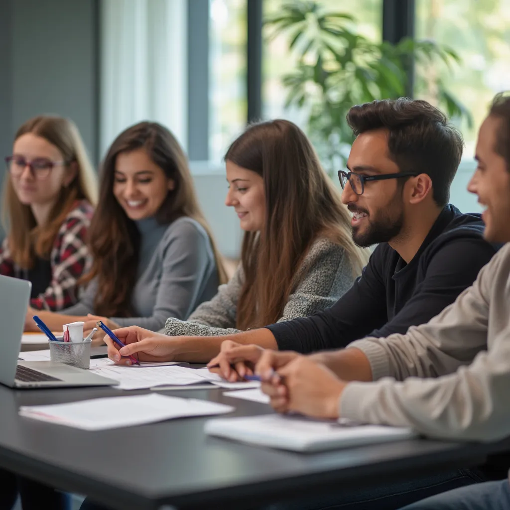 Estudiantes en un taller de finanzas
